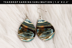 Abstract Teardrop Earring Sublimation PNG Design Product Image 1