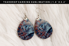Owl Teardrop Earring Sublimation PNG Design Product Image 1