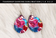 Puff Heart Teardrop Earring Sublimation PNG Design Product Image 1