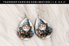 Gnome Teardrop Earring Sublimation PNG Design Product Image 1