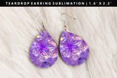 Flower Teardrop Earring Sublimation PNG Design Product Image 1