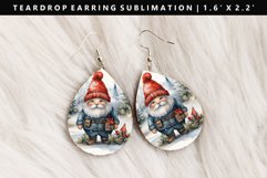 Gnome Teardrop Earring Sublimation PNG Design Product Image 1