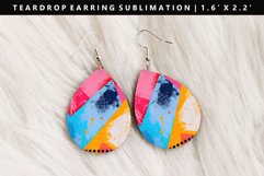 Retro Pop Art Teardrop Earring Sublimation PNG Design Product Image 1