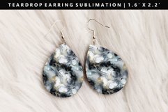 Alcohol Ink Teardrop Earring Sublimation PNG Design Product Image 1