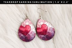 Valentine Teardrop Earring Sublimation PNG Design Product Image 1