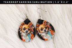 Funny Dog Teardrop Earring Sublimation PNG Design Product Image 1