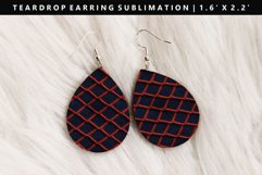 Knitted Teardrop Earring Sublimation PNG Design Product Image 1