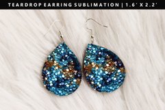 Sequin Teardrop Earring Sublimation PNG Design Product Image 1