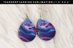 Abstract Teardrop Earring Sublimation PNG Design Product Image 1