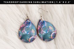 Iridescent Teardrop Earring Sublimation PNG Design Product Image 1