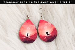 Valentine Teardrop Earring Sublimation PNG Design Product Image 1