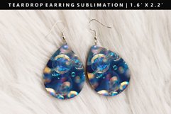Iridescent Teardrop Earring Sublimation PNG Design Product Image 1
