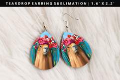 Capybara Teardrop Earring Sublimation PNG Design Product Image 1