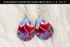 Puff Heart Teardrop Earring Sublimation PNG Design Product Image 1