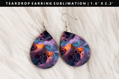 Abstract Teardrop Earring Sublimation PNG Design Product Image 1