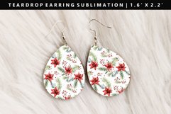 Christmas Teardrop Earring Sublimation PNG Design Product Image 1