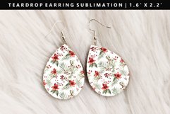 Christmas Teardrop Earring Sublimation PNG Design Product Image 1