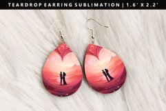 Valentine Teardrop Earring Sublimation PNG Design Product Image 1
