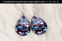 Heart Teardrop Earring Sublimation PNG Design Product Image 1