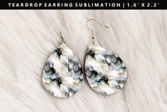 Alcohol Ink Teardrop Earring Sublimation PNG Design Product Image 1