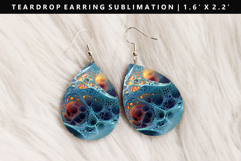 Abstract Teardrop Earring Sublimation PNG Design Product Image 1