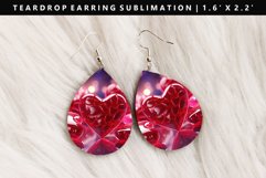 Puff Heart Teardrop Earring Sublimation PNG Design Product Image 1