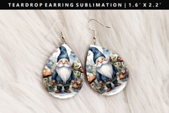 Gnome Teardrop Earring Sublimation PNG Design Product Image 1