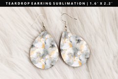 Alcohol Ink Teardrop Earring Sublimation PNG Design Product Image 1