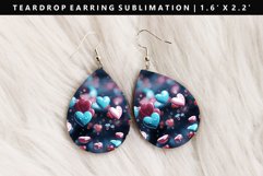 Heart Teardrop Earring Sublimation PNG Design Product Image 1