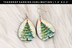 Watercolor Teardrop Earring Sublimation PNG Design Product Image 1