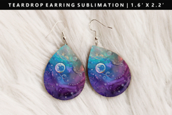 Rainbow Teardrop Earring Sublimation PNG Design Product Image 1