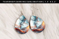 Abstract Teardrop Earring Sublimation PNG Design Product Image 1