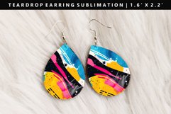 Retro Pop Art Teardrop Earring Sublimation PNG Design Product Image 1