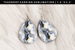 Alcohol Ink Teardrop Earring Sublimation PNG Design Product Image 1