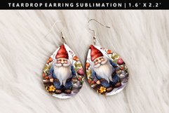 Gnome Teardrop Earring Sublimation PNG Design Product Image 1