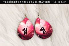 Valentine Teardrop Earring Sublimation PNG Design Product Image 1