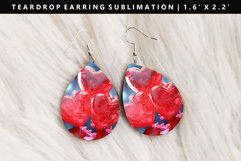 Puff Heart Teardrop Earring Sublimation PNG Design Product Image 1