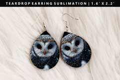 Owl Teardrop Earring Sublimation PNG Design Product Image 1