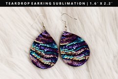 Sequin Teardrop Earring Sublimation PNG Design Product Image 1