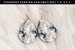 Alcohol Ink Teardrop Earring Sublimation PNG Design Product Image 1