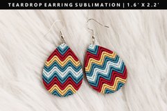 Knitted Teardrop Earring Sublimation PNG Design Product Image 1