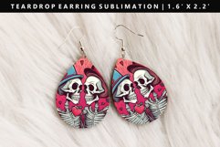 Skull Teardrop Earring Sublimation PNG Design Product Image 1