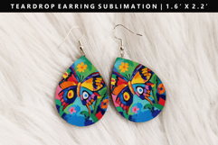 Butterfly Teardrop Earring Sublimation PNG Design Product Image 1