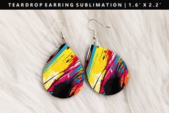 Retro Pop Art Teardrop Earring Sublimation PNG Design Product Image 1