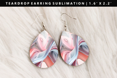 Abstract Teardrop Earring Sublimation PNG Design Product Image 1