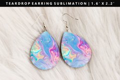Iridescent Teardrop Earring Sublimation PNG Design Product Image 1
