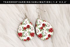 Christmas Teardrop Earring Sublimation PNG Design Product Image 1