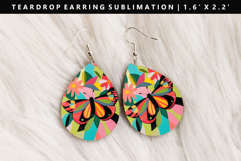 Butterfly Teardrop Earring Sublimation PNG Design Product Image 1