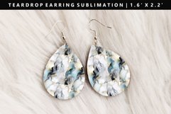Alcohol Ink Teardrop Earring Sublimation PNG Design Product Image 1