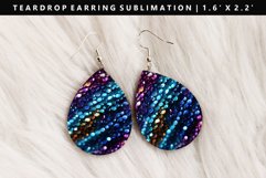 Sequin Teardrop Earring Sublimation PNG Design Product Image 1